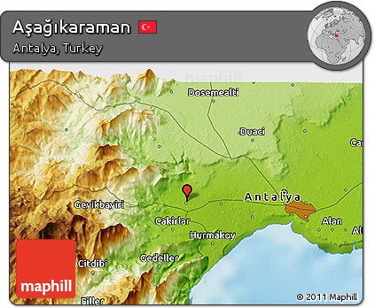 Physical 3D Map of Aşağıkaraman