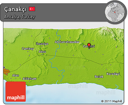 Physical 3D Map of Çanakçı