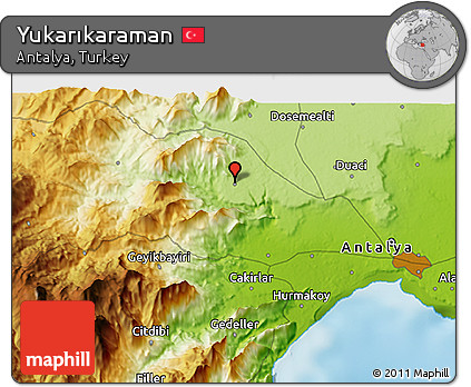 Physical 3D Map of Yukarıkaraman