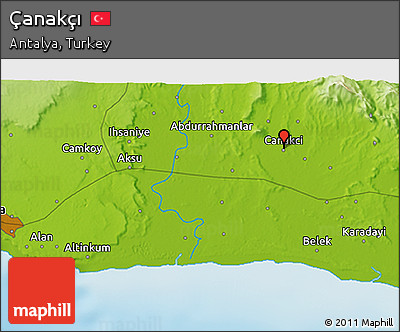 Physical 3D Map of Çanakçı
