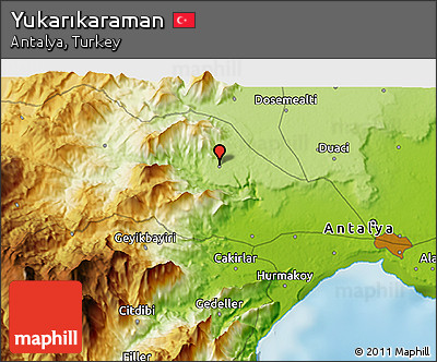 Physical 3D Map of Yukarıkaraman