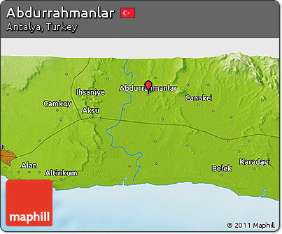 Physical 3D Map of Abdurrahmanlar