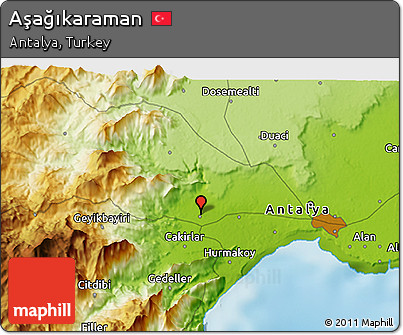 Physical 3D Map of Aşağıkaraman