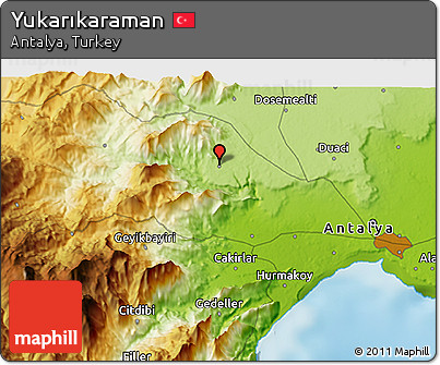 Physical 3D Map of Yukarıkaraman