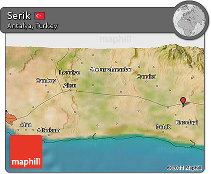 Satellite 3D Map of Serik