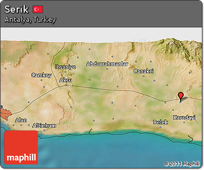 Satellite 3D Map of Serik