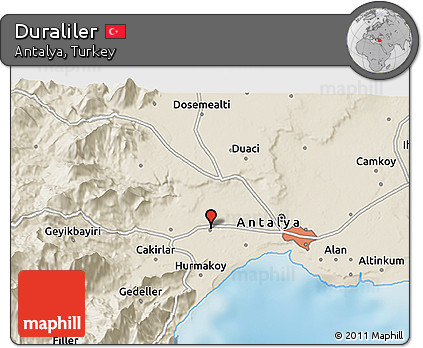 Shaded Relief 3D Map of Duraliler