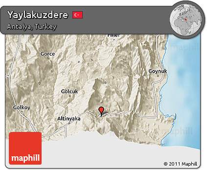 Shaded Relief 3D Map of Yaylakuzdere