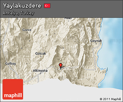 Shaded Relief 3D Map of Yaylakuzdere