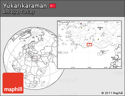 Blank Location Map of Yukarıkaraman