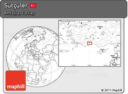 Blank Location Map of Sütçüler