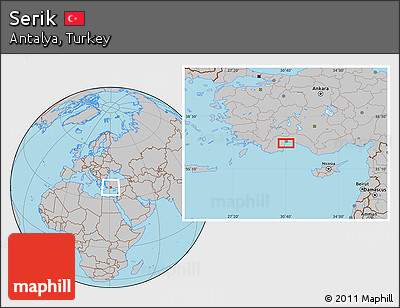 Gray Location Map of Serik