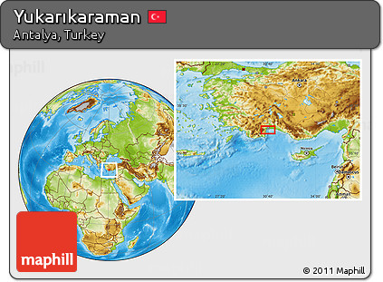 Physical Location Map of Yukarıkaraman