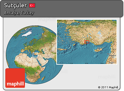 Satellite Location Map of Sütçüler