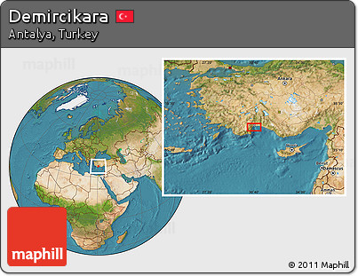Satellite Location Map of Demircikara