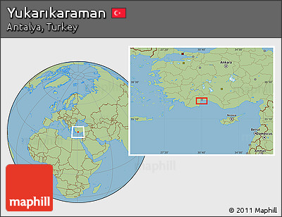 Savanna Style Location Map of Yukarıkaraman