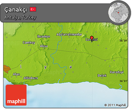 Physical Map of Çanakçı