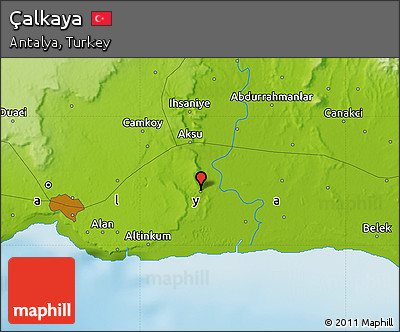 Physical Map of Çalkaya