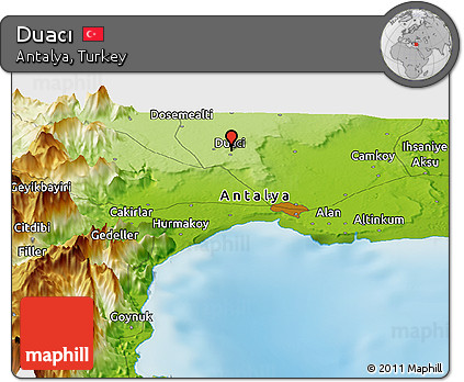 Physical Panoramic Map of Duacı