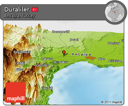 Physical Panoramic Map of Duraliler