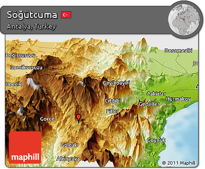 Physical Panoramic Map of Söğütcuma