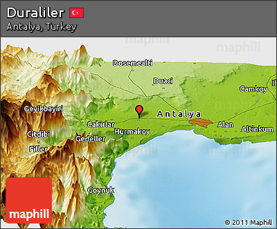 Physical Panoramic Map of Duraliler