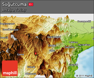 Physical Panoramic Map of Söğütcuma