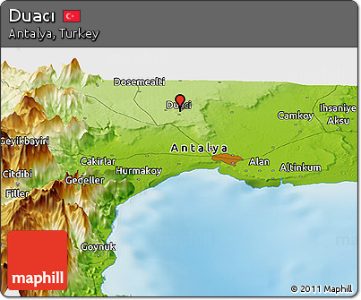 Physical Panoramic Map of Duacı