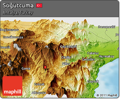 Physical Panoramic Map of Söğütcuma