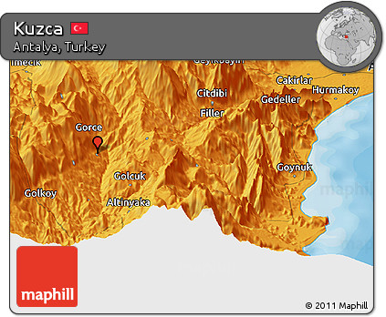 Political Panoramic Map of Kuzca