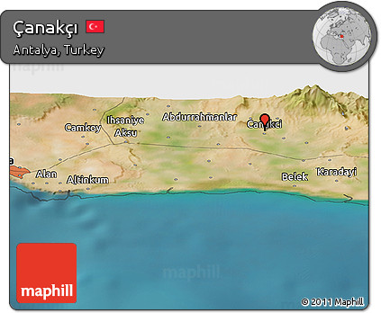 Satellite Panoramic Map of Çanakçı