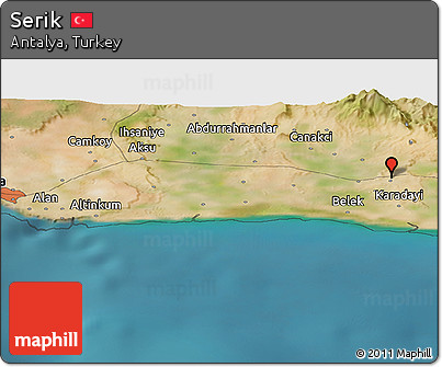 Satellite Panoramic Map of Serik