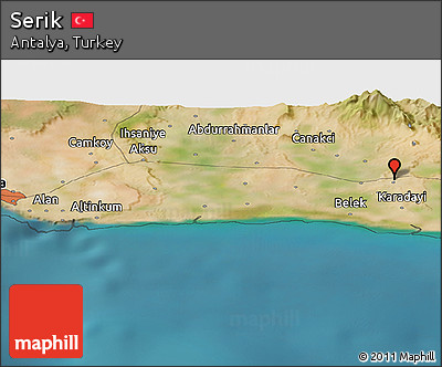 Satellite Panoramic Map of Serik