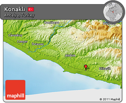 Physical 3D Map of Konaklı