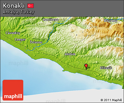 Physical 3D Map of Konaklı