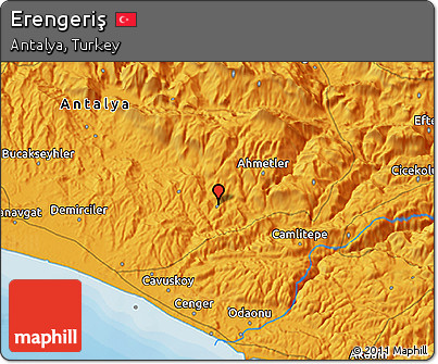 Political 3D Map of Erengeriş