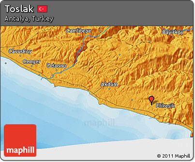 Political 3D Map of Toslak