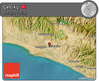 Satellite 3D Map of Çeltikçi