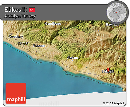 Satellite 3D Map of Elikesik