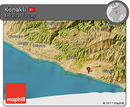 Satellite 3D Map of Konaklı