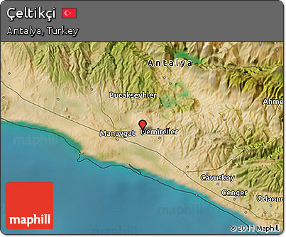 Satellite 3D Map of Çeltikçi