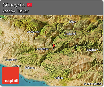 Satellite 3D Map of Güneycik