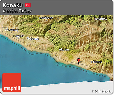 Satellite 3D Map of Konaklı