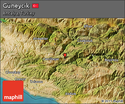 Satellite 3D Map of Güneycik
