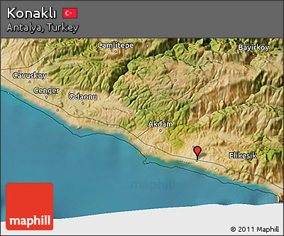 Satellite 3D Map of Konaklı