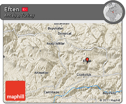Shaded Relief 3D Map of Eften