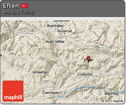 Shaded Relief 3D Map of Eften