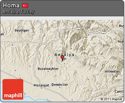 Shaded Relief 3D Map of Homa