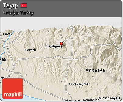 Shaded Relief 3D Map of Tayıp