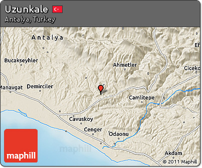 Shaded Relief 3D Map of Uzunkale